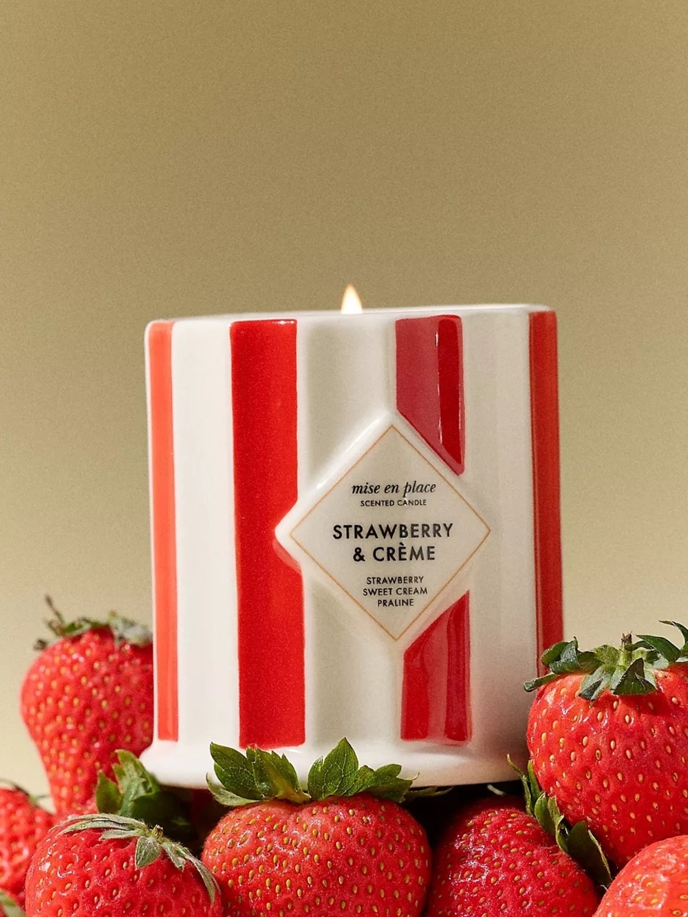 Anthropologie Mise En Place Strawberries and Crème Candle